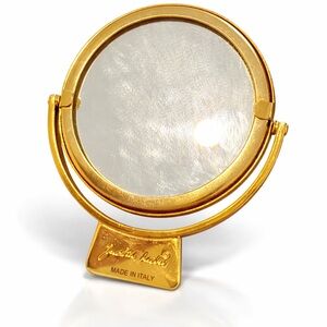 Judith Leiber Vintage Gold Compact Mirror Made in Italy Designer Glam